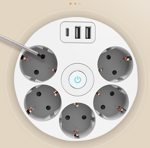 KC GS CE moderno 16A enchufe de extensión de la UE tiras de alimentación de múltiples salidas con USB y función de carga tipo C Nombre del producto enchufe de alimentación - Product Image 3