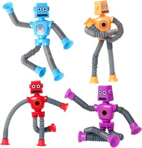 4 renkli bükülebilir Robot rakamlar havalı Pop tüpler duyusal eğitim çocuklar için stres oyuncakları - Product Image 1
