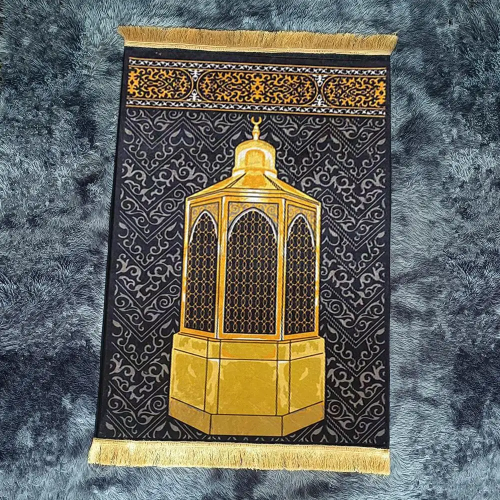 Sejadah-alfombra de viaje para adultos islámicos, tapete de oración para viajes, impermeable, portátil, Eid, Mubarak, Ramadán, Árabe