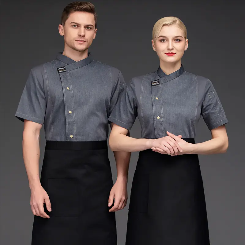 2022 uniforme da ristorante professionale all'ingrosso progetta l'uniforme da cuoco a maniche corte
