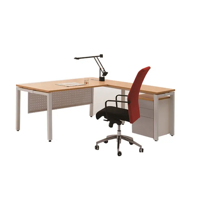 Mesa Ejecutiva moderna para oficina y oficina, mueble de escritorio con forma de l y diseño de silla
