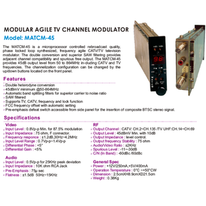 Producto de alta calidad que vende Modular Multi TV Channel AV a Rf Modulador Audio/Video Mini Agile Modulator