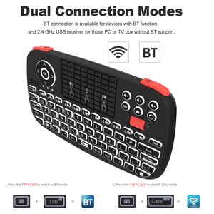 Nuevo Mini teclado inalámbrico I4 2,4G BT Touch retroiluminado English Air Fly Mouse Keyboard para Android TV Box PC - Product Image 4