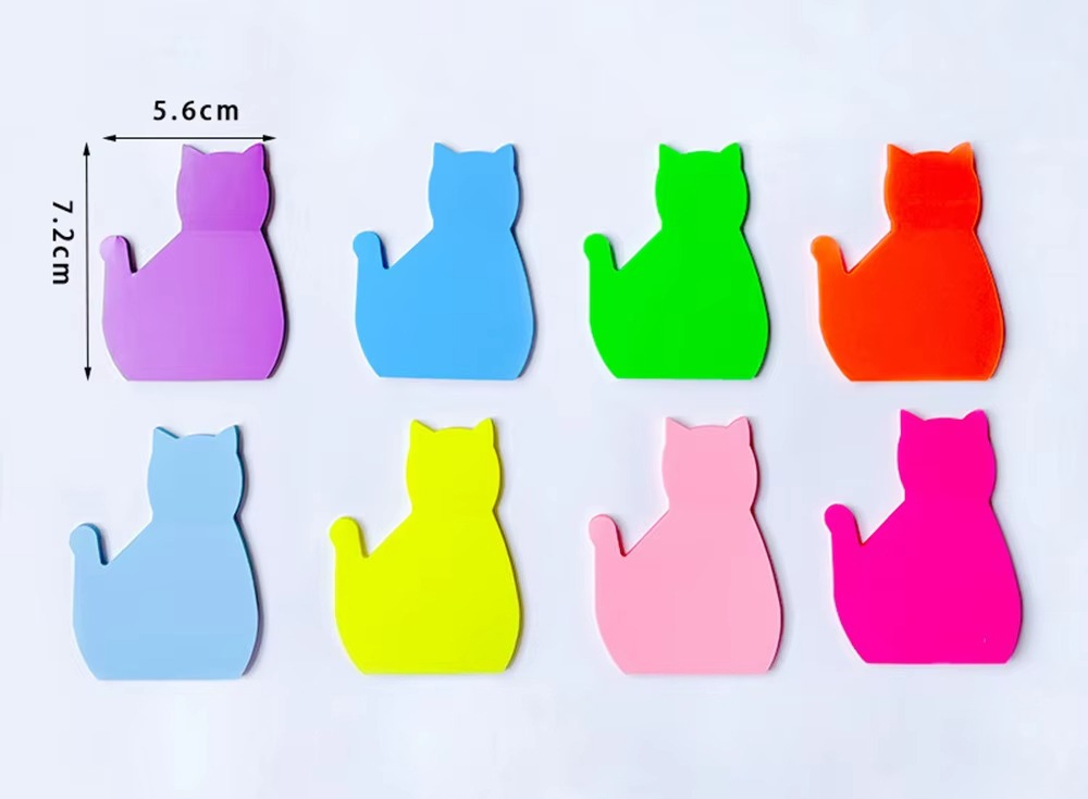 1 lot de 8 pièces en forme de chat / 400 feuilles de papier