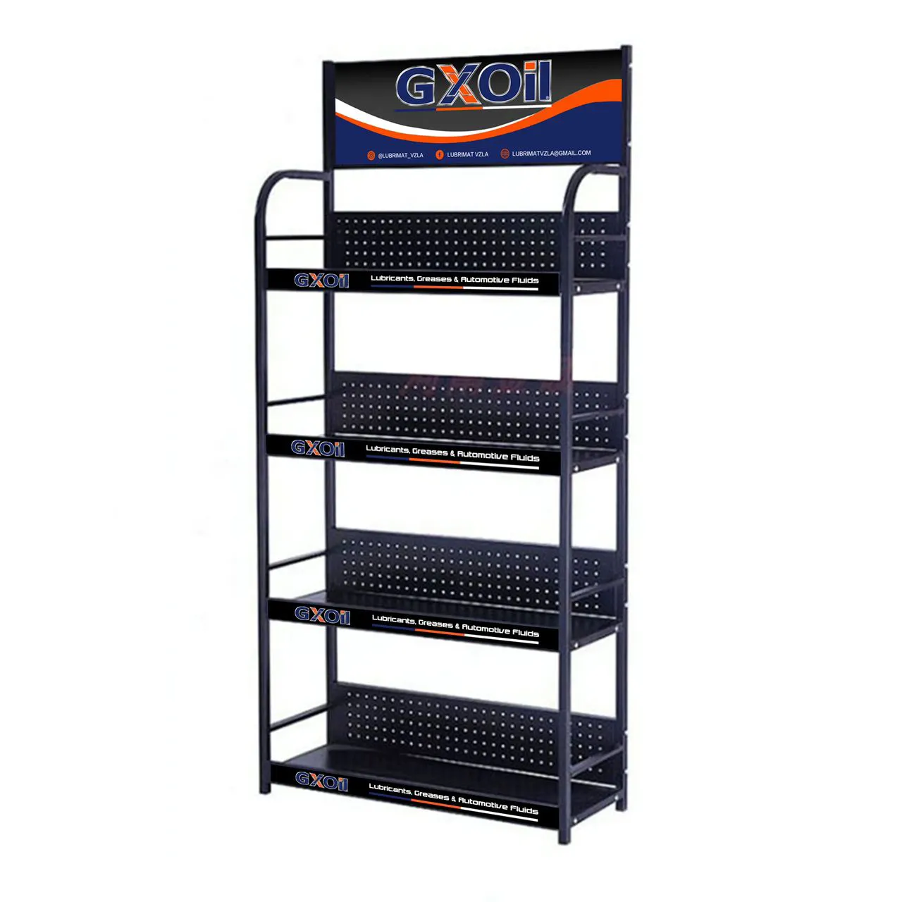 Stand Up Heavy Duty Black Metal Auto Accu Olieverf Smeerolie Accessoires Retail Display Rack