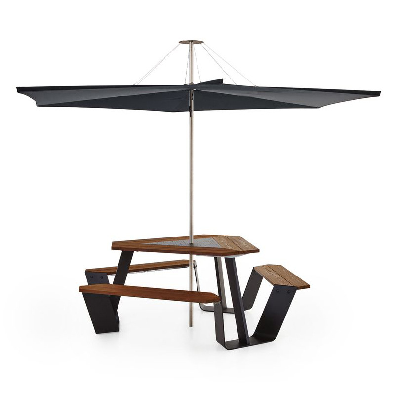Triangular black umbrella