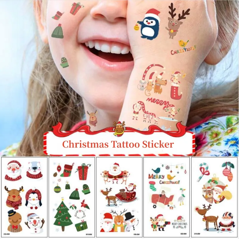 Wasserdichte Armparty Kinder austausch Geschenke Kinder Tattoo Aufkleber Cartoon Weihnachten temporäre Tattoos