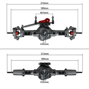 Metal CNC ön arka aks için Servo tabanı ile 1/10 RC araba eksenel SCX10 D90 yükseltme parçaları - Product Image 5