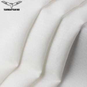 Bán Buôn Rắn Trắng Linen Rayon Đồng Bằng Dệt Vải 175gsm Trọng Lượng Nhẹ Mềm Mại Thoáng Khí Tự Nhiên Pha Trộn Vải Cho Quần Áo - Product Image 1