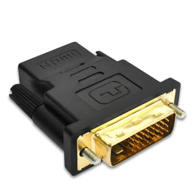 Adaptador HDMI a DVI, chapado en oro, HD, conversión bidireccional, conector DVI a HDMI 24 + 1/24 + 5