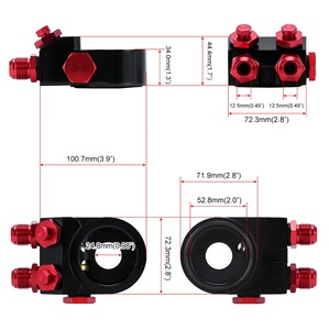 Aluminum AN10 AN8 Oil Filter Cooler Sandwich Plate Adapter TURBO WITH Thermostat and FITTING 3/4-16 UNF,M20*1.5 - Product Image 3