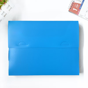 折叠彩色pp文件盒双扣办公数据收纳盒学生塑料文件盒定制 - Product Image 6