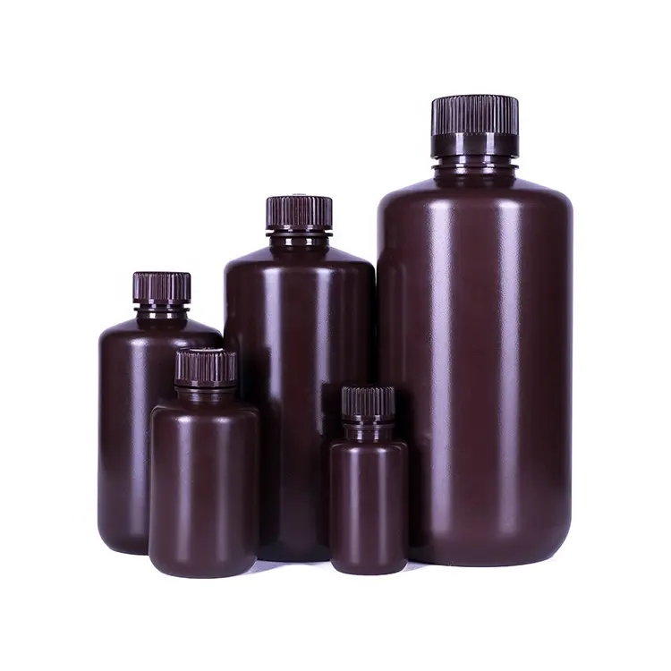 Reagenti chimici di laboratorio PP plastica Lucifuge reagente bottiglia di imballaggio marrone ambra 8ml 2.7oz