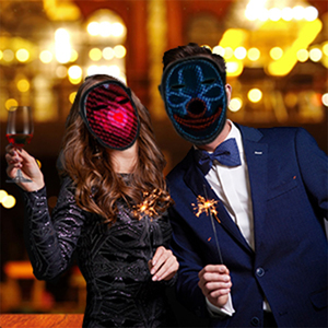 2025 новая Bluetooth RGB светодиодная маска с интеллектуальным управлением программируемое приложение «сделай свой» фото бар мяч Вечеринка DJ музыкальный фестиваль хип-хоп - Product Image 5