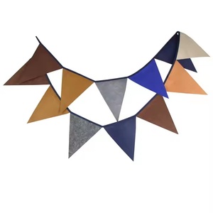 Logotipo personalizado precio bajo colorido Arco Iris colgante triángulo banderín cuerda banderín bandera para decoración de fiesta - Product Image 1