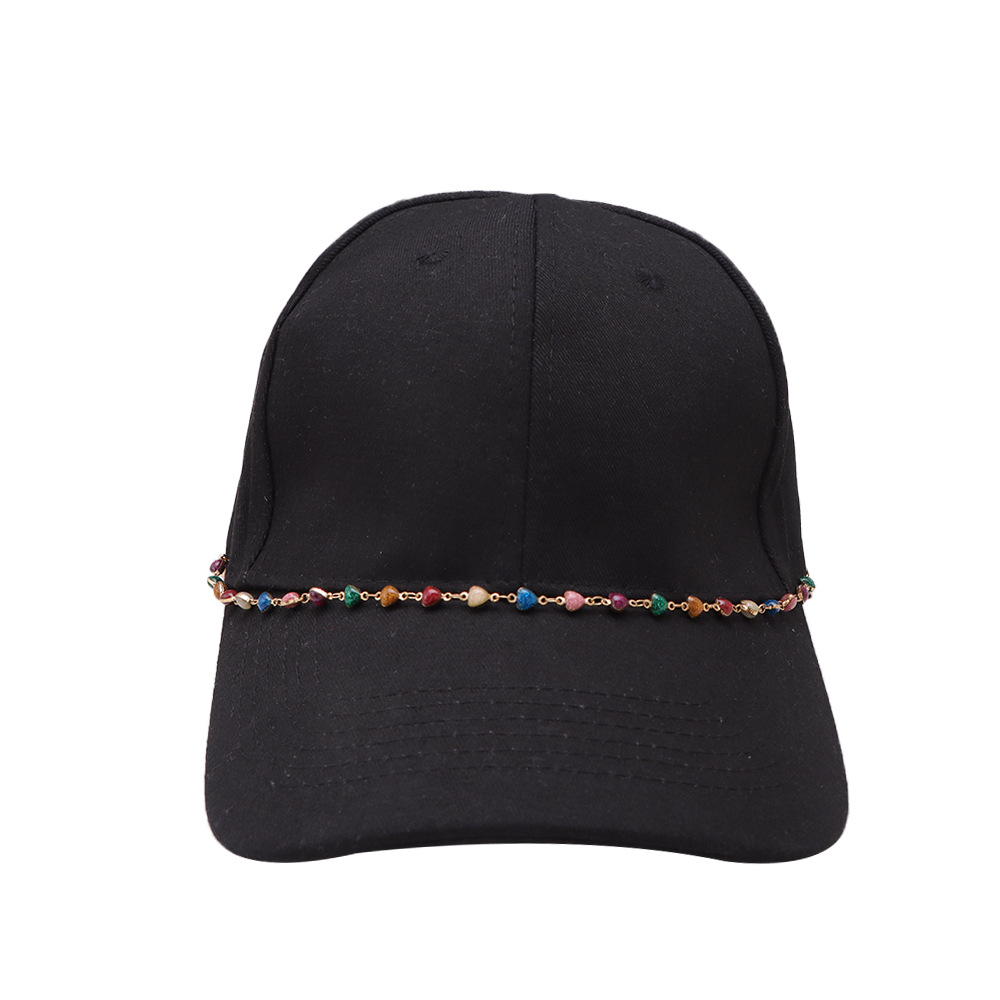 Gold and colorful heart hat chain
