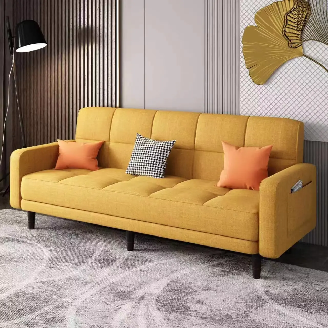 Lounge ausgefallene sektionale Wohnzimmer-Sets Sofasitze Stoff modern günstig langes Sofa Heimmöbel