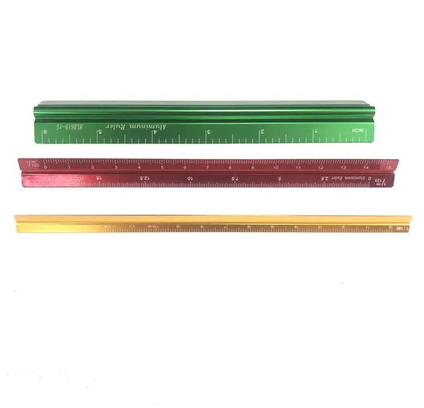 Promozionale 15 centimetri triangolo colorato in acciaio inox Su Misura righello per la scuola e ufficio