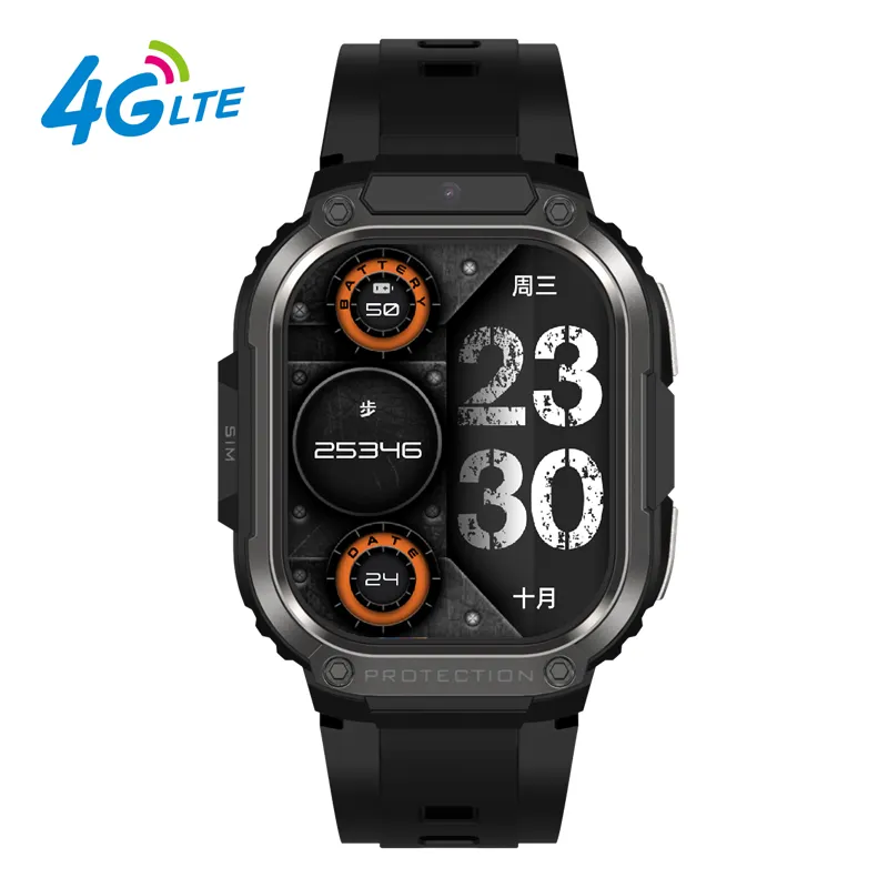 DM63 jam tangan pintar jaringan 4G, arloji cerdas kebugaran Android 8.1 kartu Sim GPS pria dengan Slot kartu Sim