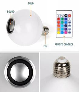 Светодиодные смарт-музыкальные лампы, 12 Вт E27 RGB музыкальная лампа динамик с пультом дистанционного управления 24 клавиши - Product Image 4