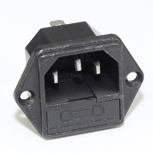 AS-07 Male Adapter Power Plug and <strong>Socket</strong> 3 Pin <strong>6</strong>.35mm Terminal AC Power <strong>Socket</strong> Plug Outlet with 10A fuse for Auto - Product Image 2