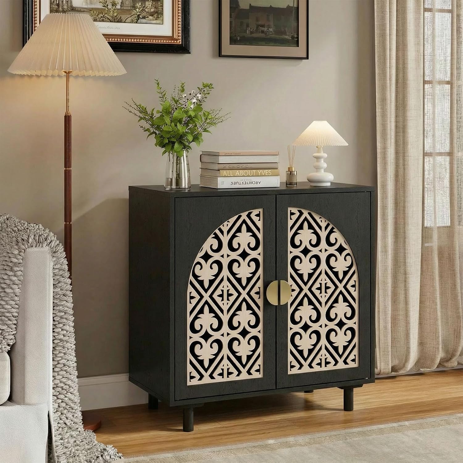 Creux sculpté-noir-1pcs