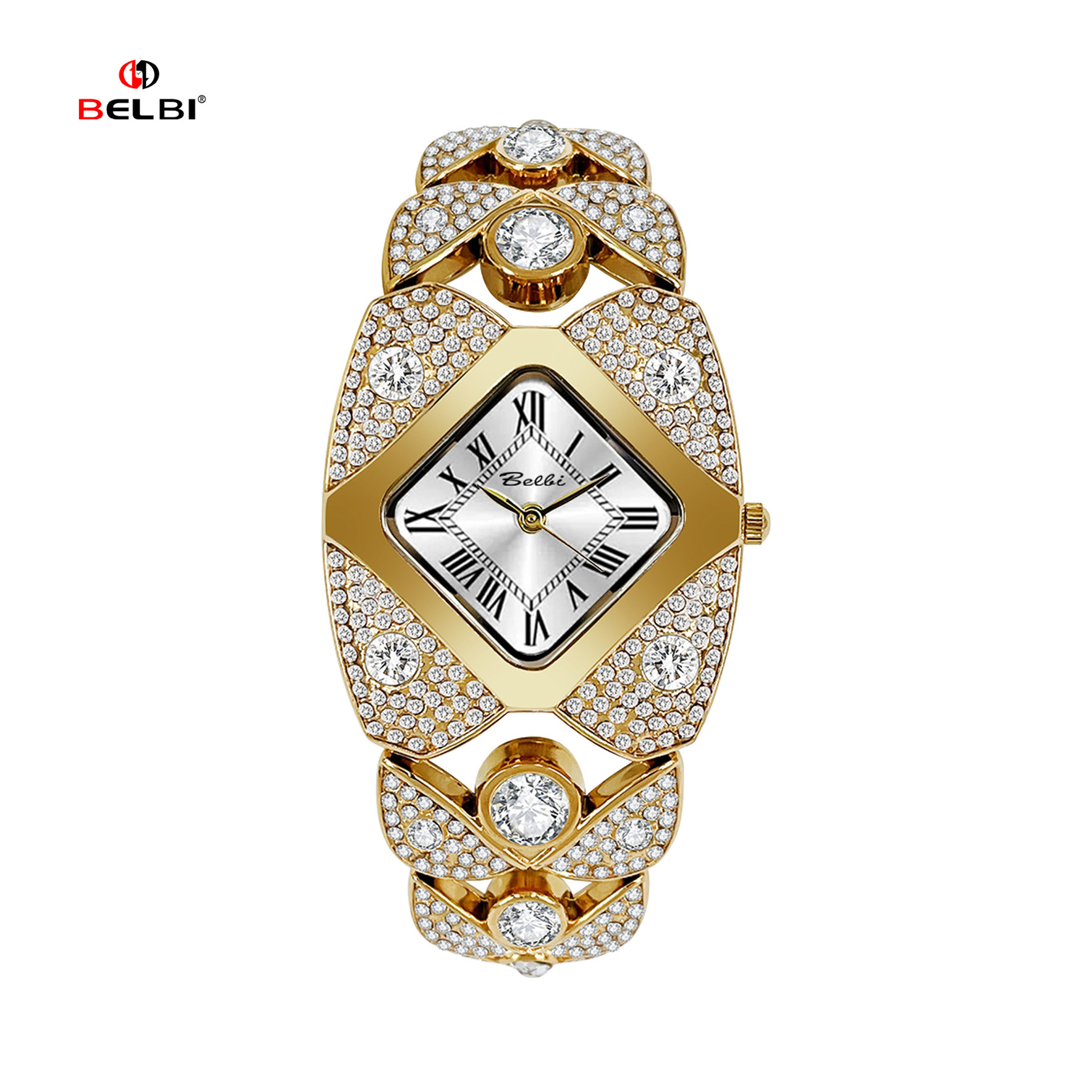 8113a cassa in oro-quadrante bianco-bracciale in oro
