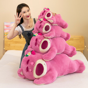 27CM Cute and Charming Strawberry Powder Colored Plush Toy <strong>Bear</strong> Plush Toy Sleeping Pillow Children's <strong>Gift</strong> - Product Image 2