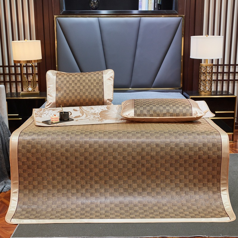 Classic double-sided rattan mat - classic plaid