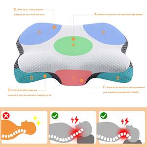 Penjualan laris Modern bantal nyeri leher busa memori ortopedi bantal gelombang ergonomis kontur serviks untuk tidur sehat Logo kustom - Product Image 5