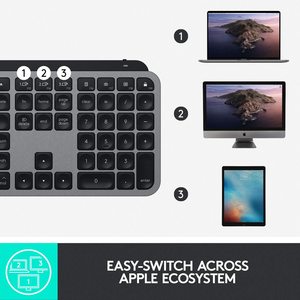 Logitech-teclado inalámbrico iluminado para Mac, teclas MX avanzadas, color azul, USB - Product Image 6