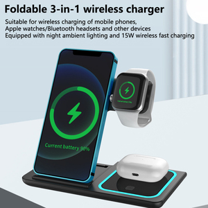 Apple Huaweiワイヤレス急速充電時計に適したスリーインワンワイヤレス充電器折りたたみスタンドスリーインワンワイヤレス充電器 - Product Image 5