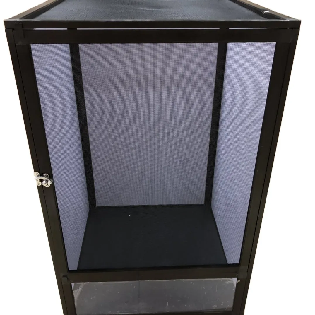Terrarium de Cage de Reptile et Pet, prix bon marché, pour lézard Offre Spéciale, couleur noire, taille S, peinture rectangulaire, plastique solide, vis de Terrarium