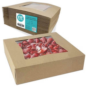 Atacado Exquisite Bolo Embalagem Caixas E Commerce Kraft Embalagem Caixas Com Inserção Cartão Board Caixas para Cup Cakes