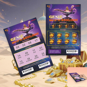 Custom Shape Die Cut Lottery Tickets Scratch Off Lottery Tickets Bulk with Multi Scratch Layer and QR <strong>Code</strong> <strong>Verification</strong> - Product Image 1