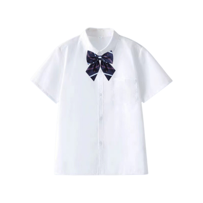 Chemise manches courtes noeud papillon bleu