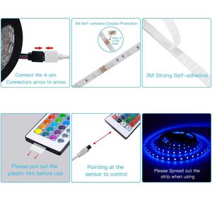 App kontrolü bluetooth müzik led şerit ışık SMD 5050 30 led/metre 5m set, ses kontrolü akıllı led ışıklar şerit RGB - Product Image 6