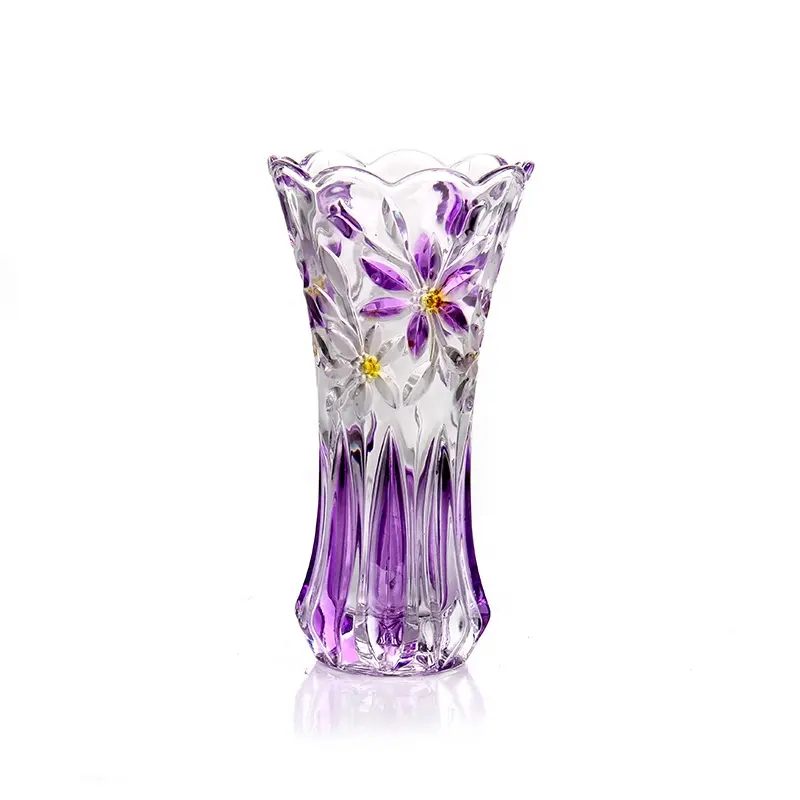 30Cm yüksek kaliteli dekoratif sprey mor orkide çiçek tasarım vazo uzun boylu özel renk ucuz bitki masa vazo toptan