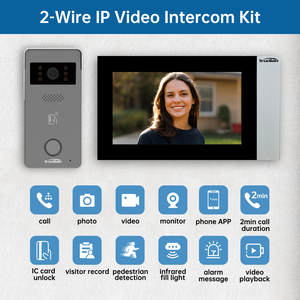 Trudian, 7 pulgadas, seguridad para el hogar, Villa Tuya, videoportero basado en IP, sistema de videoteléfono, intercomunicador de Audio y vídeo, 2 cables, videoportero - Product Image 2