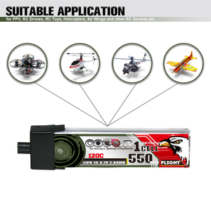 CODDAR RC LiPo Battery 1S 550MAH 3.7V 120C Hard Case A30 FPV Mini DroneHappy Model Mobula6 <strong>Mobula7</strong> Snapper GEPRC Cinewhoop - Product Image 2