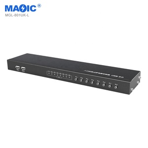 1440P 60Hz Full HD <strong>KVM</strong> VGA <strong>Switch</strong> <strong>8</strong> <strong>Input</strong> <strong>1</strong> <strong>Output</strong> USB2.0 HDMI Video Switcher Converter for Monitors Keyboard Mouse