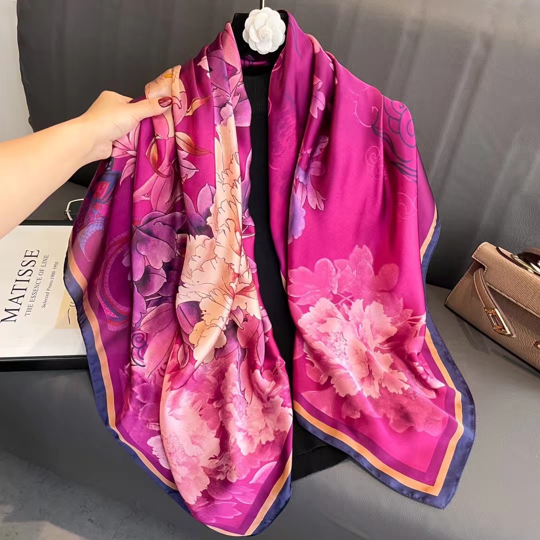Fleur de pivoine violette-110-110cm