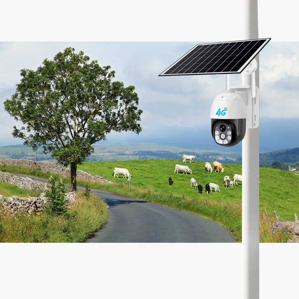 Telecamera di sicurezza per cantiere B3 B20 B40 3MP 360 gradi a energia solare 4G telecamera CCTV con avviso di rilevamento del movimento PIR