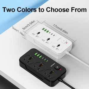Venta al por mayor de fábrica de alta calidad 3 enchufes universales toma de corriente con 3 puertos USB 3 tipo C salida multiuso para uso en el hogar y la Oficina - Product Image 3