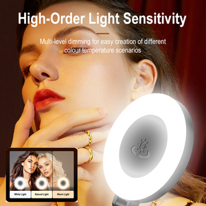 D07 taşınabilir mini telefon selfie dolgu ışığı üç renkli sıcaklık kamera cep lambası halka ışık 1/4 vida arayüzü ile - Product Image 2
