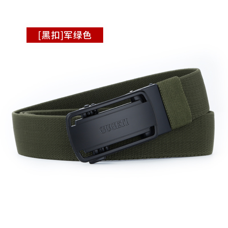 Boucle noire-vert militaire-120cm