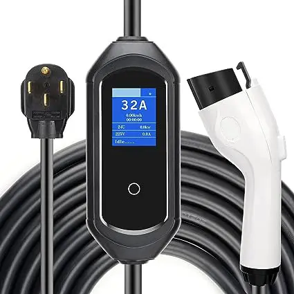 Type 1 Ev Autolader In-Kabel Iec Instelbare Stroom Aan Te Passen Stekker Scherm Display Elektrische Auto-Oplader