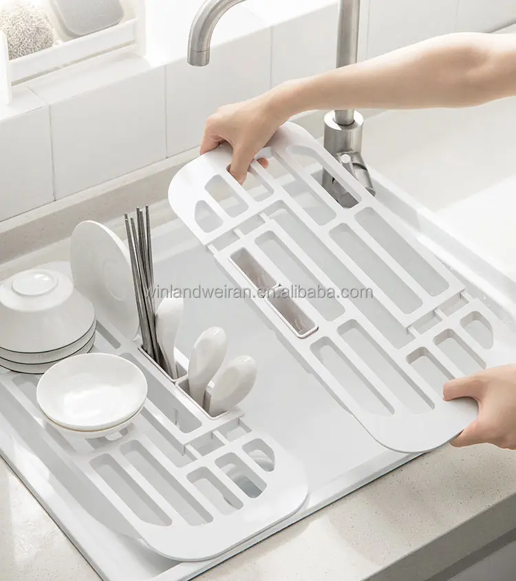 Réglable Cuisine Pliable Passoire Panier De Lavage Évier Étagère panier de vidange