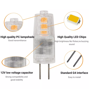 หลอดไฟ LED G4 G4 LED 1.5W, หลอดไฟแชนเดอเลียร์ G4 LED 12V G4โคมไฟระย้าติดผนัง - Product Image 2
