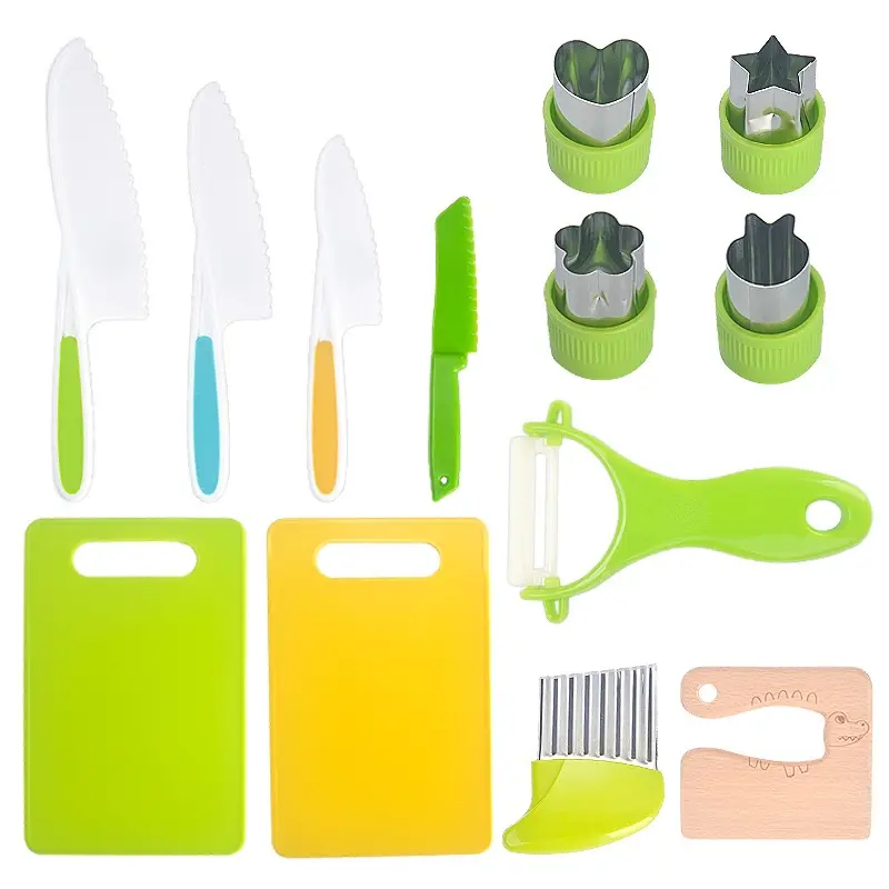 أدوات مطبخ مونتيسوري للأطفال الصغار-أطقم طبخ للأطفال مجموعة سكاكين آمنة للطفل الحقيقي للطبخ الحقيقي